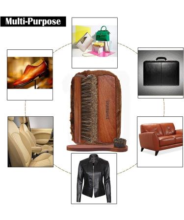 Kinear Premium Horsehair Buffing Brushes with Natural Bristles + Polishing Glove - Ideal for Boots, Shoes, Car Seats & Sofas - Buy Online on GoSupps.com