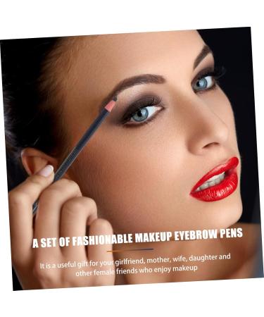 Mikinona Black Colored Pencils 10pcs Eyebrow Pencil Makeup Tools Brow Pencil and Brush Eyebrow Drawing Tools Girl Pretty Spool - Buy Online on GoSupps.com