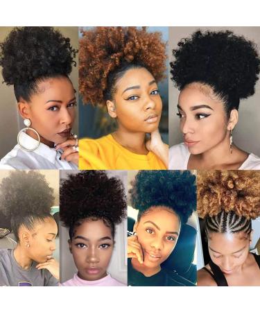 Xtrend Natural Black Afro Ponytail Extensions - Kinky Curly Kankalon Fiber Updo with Clips - Perfect Short Puff Hairstyle - Buy Online on GoSupps.com