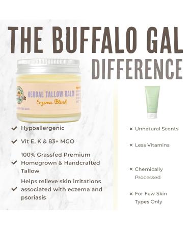 Buffalo Gal Grassfed Beauty - Herbal Tallow and Honey Balm for Eczema Dry Rendered Therapeutic Grade Lab Tested Tallow 100% Grassfed Superior Tallow Moisturizer for Face and Body Organic 2 oz - Buy Online on GoSupps.com