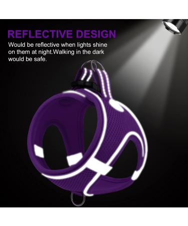 Joyal Reflective Soft Padded Dog Dishes - Air-Mesh Breathable for Small & Medium Dogs | Purple L (47-55cm) - Buy Online on GoSupps.com