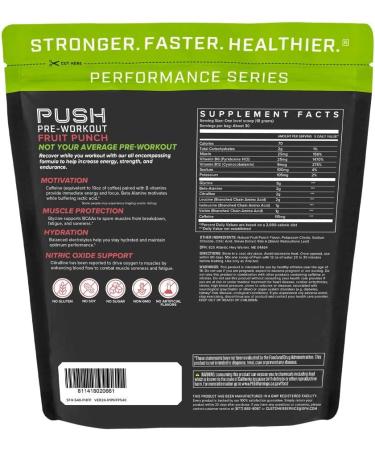 SFH Push Pre-Workout Powder (Fruit Punch) | BCAAs for Muscle Repair | Electrolytes | Non-Dairy | 1.18 lb Bag - Buy Online on GoSupps.com