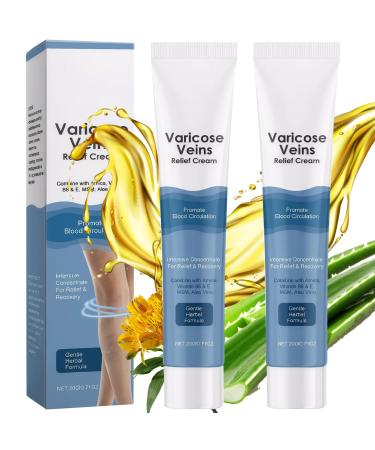 2 Pcs Varicose Veins Cream Varicose Veins Treatment Cream for Leg Skin Repair Improve Blood Circulation Gently Soothe & Moisturize Relieves Legs Discomfort & Reduce Heaviness 20g Each