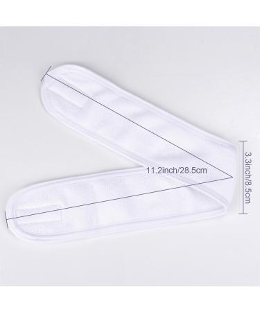 Whaline Spa Facial Headband - 4 Pack Terry Cloth Stretch Towel for Bath, Makeup & Sport in White - Buy Online on GoSupps.com