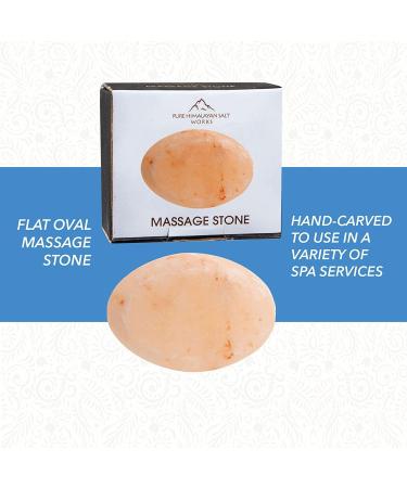 Pure Himalayan Salt Works Flat Oval Massage Stone - Hand-Carved Pink Crystal for Therapy & Scrubs - 2.5x3.5x1 - Pack of 1 - Buy Online on GoSupps.com