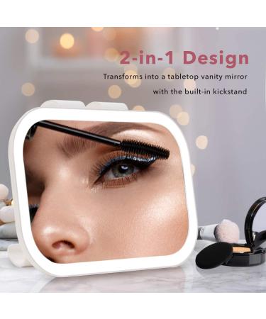 Fancii LED Car Visor Makeup Mirror - 3 Color Settings, Dimmable Touch Light, Adjustable Clip On Vanity Mirror - Built-in Kickstand - for All Cars (Juni) - Buy Online on GoSupps.com