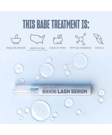 BABE ORIGINAL Renewing Lash Serum Peptide-Infused Eyelash Serum for Fuller Longer-Looking Natural Lashes Lash Enhancing Treatment with Nourishing Botanicals Vegan & Cruelty-Free Gentle 2 Month Supply (3mL) - Buy Online on GoSupps.com