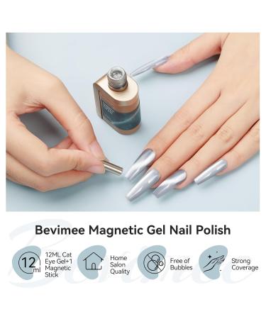 Cat Eye Gel Nail Polish Moonlight 12ML - Magnetic Silver Glitter Holographic UV Gel for DIY Nail Art & Manicure - Buy Online on GoSupps.com