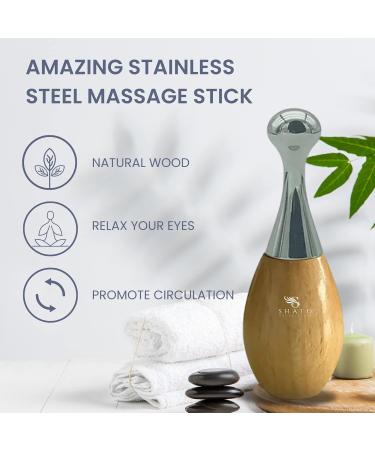 Shato Metal Eye Cream Applicator Tool | Anti-Aging Massager & Cold Face Roller | Reduce Puffiness & Eye Wrinkles - Buy Online on GoSupps.com