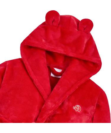 Undercover Lingerie Soft Fleece Hooded Robe for Babies & Toddlers | Elephant Design - 12-18 Months - Red - International Shipping Available - Buy Online on GoSupps.com