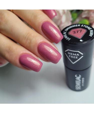 SEMILAC 377 Shimmer Stone Ruby Nail UV Gel Polish | Long Lasting and Easy to Apply | Soak off UV/Led | Perfect for Home and Professional Manicure and Pedicure 7 ml Red Silver - Buy Online on GoSupps.com
