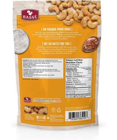Bass Sea Salt & Caramel Cashews - Subtle Light Crunchy Sweet and Savory Treats - Perfect for Snacking Baking and Gifting - 500g Pack - Delicious Fresh Nuts - Buy Online on GoSupps.com