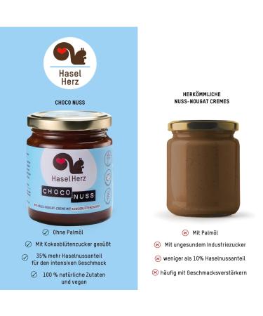 Hasel-Herz Bio Nut-Nougat Cream Spread | 3 Pack of 220g | Coconut Blossom Sugar 35% Nuts | Organic Palm Oil Free | International Shipping Available - Buy Online on GoSupps.com