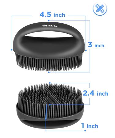 HEETA Hand-Held Body Shower Brush 2-Pack - Soft Silicone Body Scrubber for Gentle Exfoliation - Bath Brush for Men, Women, Kids - Suitable for All Skin Types - Black & Purple (Set of 2) - Buy Online on GoSupps.com