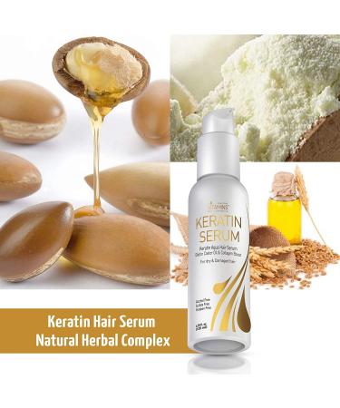 Vitamins Keratin Protein Hair Serum with Biotin - Frizz Control Repair Treatment for Dry Damaged Hair - Heat Protectant for Shine - Straight/Curly Hair Products - Buy Online on GoSupps.com