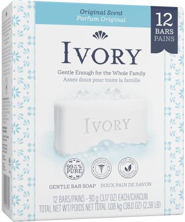 Ivory Bar Soap Original Scent 1.08 Kg Total (12 Count of 90 g Each) - Buy Online on GoSupps.com