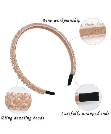 Wecoe 4 Pack Rhinestone Headbands - Crystal Beaded Sparkly Hair Accessories for Women and Girls - Perfect for Halloween and Christmas Gifts - Black, Pink, White, Champagne - Buy Online on GoSupps.com