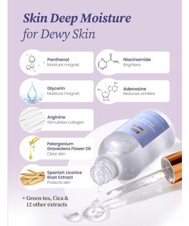 MILKTOUCH Glossy Moisture Ampoule | Niacinamide Facial Moisturizer for Dry Skin | Hydrating Serum for All Skin Types | Korean Skin Care (40 ml) - Shop Internationally - Buy Online on GoSupps.com