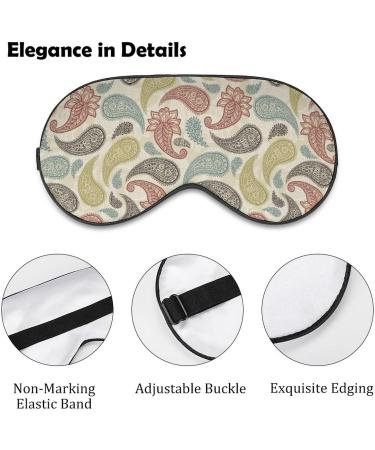 Shop Retro Paisley Sleep Mask for Women | Adjustable Eye Shades with Elastic Strap - Perfect for Travel & Sleep - Buy Online on GoSupps.com