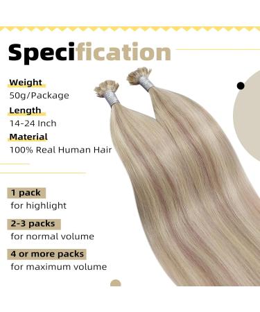 Ugeat Flat Tip Real Hair Extensions - 50cm Black Keratin Pre-Bonded Tips | 20 Inches 1g/Strand 50 Strands - #18P613 - Buy Online on GoSupps.com