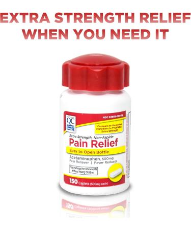 Quality Choice Easy Open Extra Strength Pain Relief, Acetaminophen 500mg Extra Strength, Pain Reliever and Fever Reducer for Headache, Backache, Toothache and Muscle Aches, 150 Count Bottle. - Buy Online on GoSupps.com
