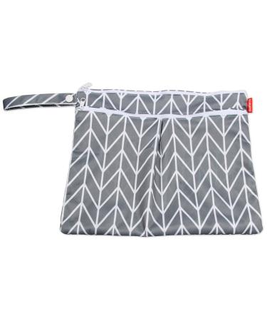 DAMERO 2pcs Travel Wet and Dry Bag with Handle - Small Gray Arrow+Black Arrow (2 Count) | Ideal for Cloth Diaper, Pumping Parts, Swimsuit | Easy Grab and Go - Buy Online on GoSupps.com