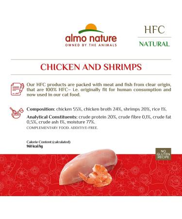 Almo Nature HFC Natural Wet Cat Food - Chicken & Shrimp 24 Pack (70g x 24) - Premium Quality & International Shipping - Buy Online on GoSupps.com