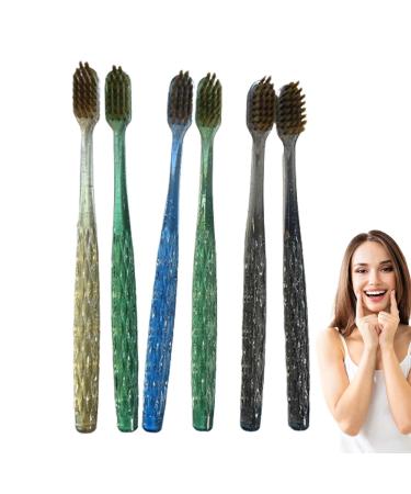 Moonyan toothbrush with soft bristles portable toothbrush |Soft travel toothbrush for sensitive teeth-6 pieces of dental toothbrush clean toothbrush for trips women men and