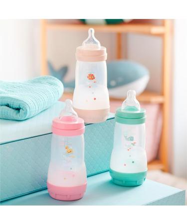 MAM - Pack of 2 Easy Start Anti-Colic bottles 2+ months medium flow (2 x 260 ml) Mint + Cotton - Bottle to reduce colic - Buy Online on GoSupps.com