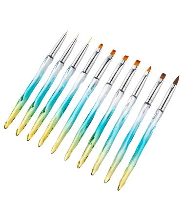 10pcs Nail Art Brushes Set - Carved Crystal Pens for Precision Nail Design - Assorted Brush Pens for DIY Nail Art - Buy Online on GoSupps.com