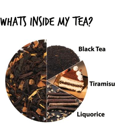 CHAIZONED Christmas Tiramisu Flavored Black Tea - High Caffeinated Holiday Tea - Premium Loose Leaf Tea Blend with Black Tea Liquorice and Tiramisu Flavour - Make Hot or Iced Tea & Brews Up to 25 Cups - 50g (1.7 oz) Tiramisu Black Tea - Buy Online on GoSupps.com