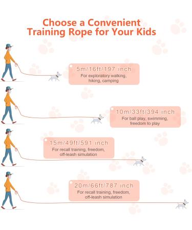 Buy Iokheira Waterproof Dog Leash - Padded Handle 10m Orange Perfect for Training Tracking & Camping - Buy Online on GoSupps.com