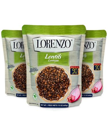 Lorenzo Lentils Bag Latin Flavor From Peru | Lentejas Perunas con Sabor Criollo Marca Lorezo 15oz 3 Pack