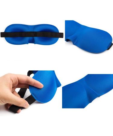 Artshu 3-Piece Set 3D Blackout Eye Mask with Free Earplugs - Travel Blindfold for Sleep and Relaxation - Black, Gray, Blue - Buy Online on GoSupps.com