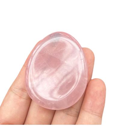 Manekieko Natural Rose Quartz Water Drop Chakra Thumb Worry Stone Stress Relax Healing Reiki Crystal Pocket Palm Stones