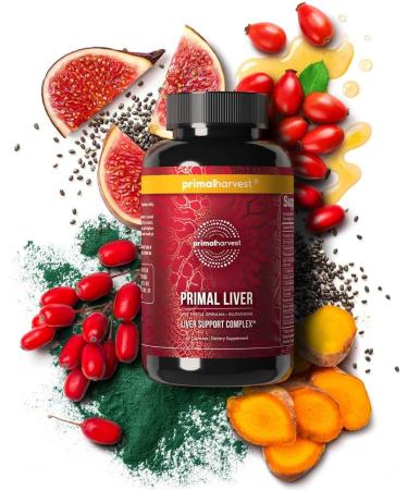 Primal Harvest Liver Support Supplement with Alpha-Lipoic Acid & Milk Thistle - 120 Capsules - Buy Online on GoSupps.com