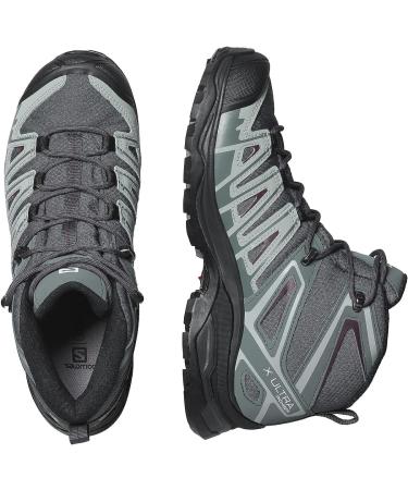 Salomon Women's X Ultra Pioneer Mid Climasalomon Waterproof Boots - Size 9.5 - Ebony/Stormy Weather/Wine Tasting - Buy Online on GoSupps.com