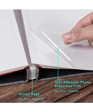 Self Adhesive Photo Album 11x10.6 Inch Grey - 40 Pages Linen Cover Scrapbook with Metallic Pen and DIY Accessories - Buy Online on GoSupps.com