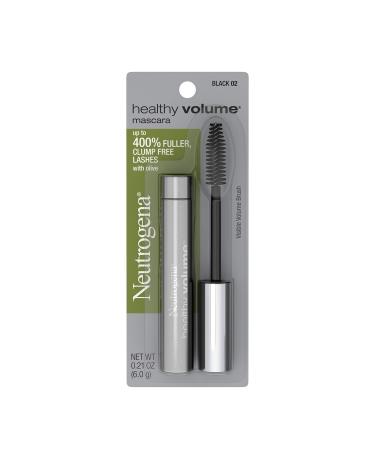 Neutrogena Healthy Volume Lash-Plumping Mascara  Volumizing and Conditioning Mascara with Olive Oil to Build Fuller Lashes  Clump-  Smudge- and Flake-Free  Black 02  0.21 oz