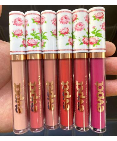 EVPCT 6Pcs Peony Flower Liquid Matte Lipstick Set - Dark Red Purple Shades - Long Lasting Waterproof Formula - 24-Hour Matte Finish - Lip Stain Set for Women - 6 Count - Buy Online on GoSupps.com