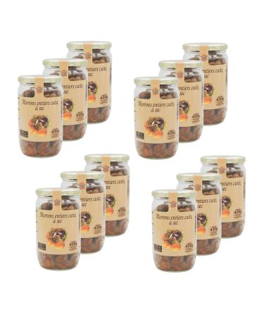 Lot of 12x Whole chestnuts cooked naturally - 420g jar