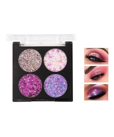 Kiogyek 4 Color Glitter Eyeshadow Palette | Ultra Pigmented Metallic Shimmer Makeup | Waterproof and Long-Lasting - Buy Online on GoSupps.com