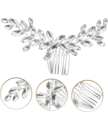 DOITOOL rhinestone side comb decorative hair combs manual comb hair rhinestone clips for hair Glass Miss hair comb Hair piece bride hair comb clips European and American hairpin - Buy Online on GoSupps.com