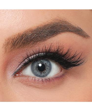 La 'Bella colored contact lenses Blue (dioptria -0.00) -Premium series strongly covering monthly lenses for 3 months marbled light blue color lenses perfect for dark eye - Buy Online on GoSupps.com