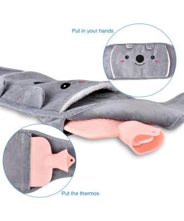 Queta Hot Water Bottle 1000ml - Thick Rubber Heat Bottle with Soft Plush Cover for Waist Abdomen Hands Shoulders & Neck Warmer - Ideal for International Shipping - Buy Online on GoSupps.com