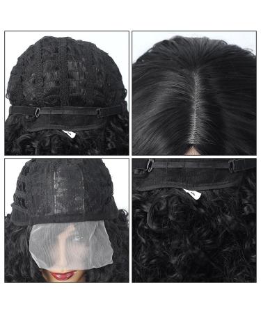 MiOYOOW Short Curly Black Afro Kinky Wavy Wig 14 Inch - Synthetic Hair Replacement for Black Women - Perfect for Daily Wear and Parties - Buy Online on GoSupps.com