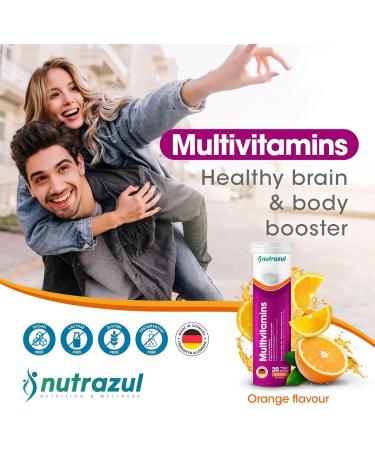 Nutrazul Multivitamin Effervescent Tablets - Orange 20 s | 20 Days Supply | Gluten Free Sugar Free Lactose Free & Preservative Free | Supports Immune Function & Boosts Energy - Buy Online on GoSupps.com