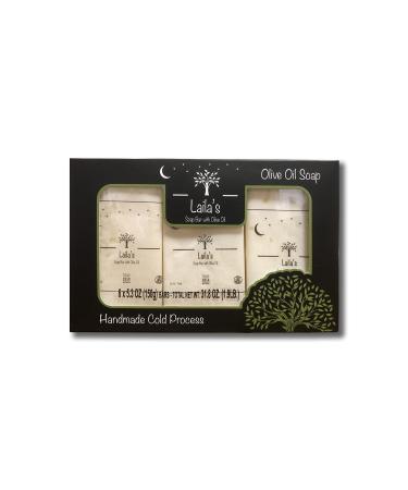 Laila's Olive Oil Soap - 6 soap bars in one pack total 1 98 LB - Natural Vegan Hand Made Soap Bar with Egean Olive Oil