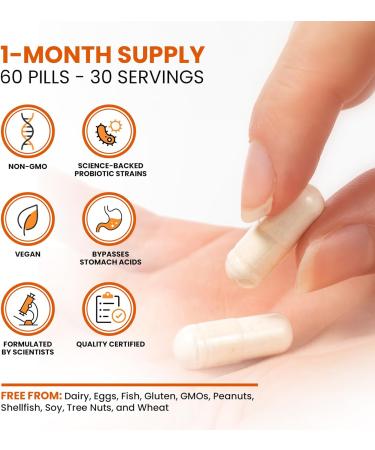 Ombre Healthy Gut Probiotics for Digestive Health - 60 Vegan CAPSULES - Buy Online on GoSupps.com