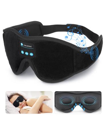 Sleep Headphones 3D Sleep Mask Bluetooth Wireless Music Eye Mask Weighted Sleep Mask for Blackout Sleeping Blindfold with Bluetooth Wireless Mask Comfort Eye Covers (L)